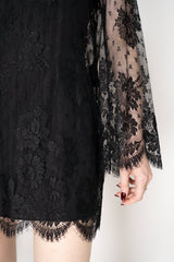 Dolce & Gabbana High Neck Lace Mini Dress in Black Vancouver. Shop Online or in Store.