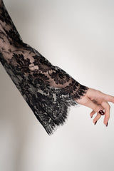 Dolce & Gabbana High Neck Lace Mini Dress in Black Vancouver. Shop Online or in Store.