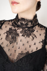 Dolce & Gabbana High Neck Lace Mini Dress in Black Vancouver. Shop Online or in Store.