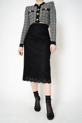 Dolce & Gabbana Lace Pencil Skirt in Black Vancouver. Shop Online or in Store.
