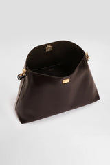 Dolce & Gabbana Large Vittoria Calfskin Shoulder Bag in Black Vancouver. Shop Online or in Store.