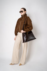 Dolce & Gabbana Large Vittoria Calfskin Shoulder Bag in Bordeaux Brown Vancouver. Shop Online or in Store.