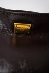 Dolce & Gabbana Large Vittoria Calfskin Shoulder Bag in Bordeaux Brown Vancouver. Shop Online or in Store.
