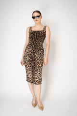 Dolce & Gabbana Leopard Print Sleeveless Charmeuse Dress Vancouver. Shop Online or in Store.