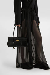 Dolce & Gabbana Marlene Baguette Handbag in Palmellato Calfskin in Black Vancouver. Shop Online or in Store.