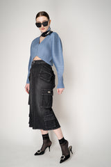 Dolce & Gabbana Midi Denim Cargo Skirt in Black Vancouver. Shop Online or in Store.