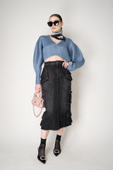 Dolce & Gabbana Midi Denim Cargo Skirt in Black Vancouver. Shop Online or in Store.