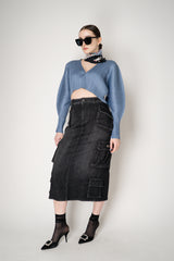 Dolce & Gabbana Midi Denim Cargo Skirt in Black Vancouver. Shop Online or in Store.