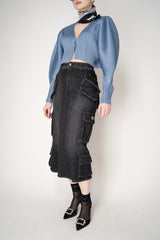 Dolce & Gabbana Midi Denim Cargo Skirt in Black Vancouver. Shop Online or in Store.