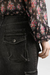 Dolce & Gabbana Midi Denim Cargo Skirt in Black Vancouver. Shop Online or in Store.