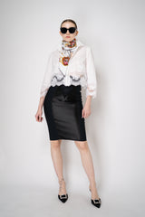 Dolce & Gabbana Midi Skirt in Powernet and Satin in Black Vancouver. Shop Online or in Store.