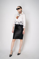 Dolce & Gabbana Midi Skirt in Powernet and Satin in Black Vancouver. Shop Online or in Store.
