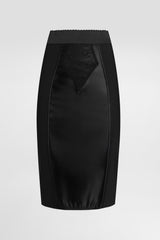 Dolce & Gabbana Midi Skirt in Powernet and Satin in Black Vancouver. Shop Online or in Store.