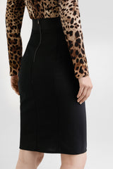 Dolce & Gabbana Midi Skirt in Powernet and Satin in Black Vancouver. Shop Online or in Store.