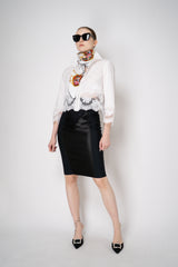 Dolce & Gabbana Midi Skirt in Powernet and Satin in Black Vancouver. Shop Online or in Store.