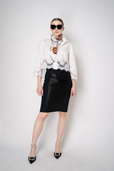 Dolce & Gabbana Midi Skirt in Powernet and Satin in Black Vancouver. Shop Online or in Store.