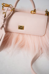 Dolce & Gabbana Mini Fluffy Sicily Handbag in Plongé Calfskin in Pink Vancouver. Shop Online or in Store.