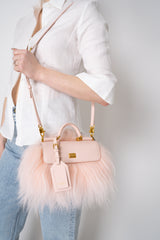Dolce & Gabbana Mini Fluffy Sicily Handbag in Plongé Calfskin in Pink Vancouver. Shop Online or in Store.