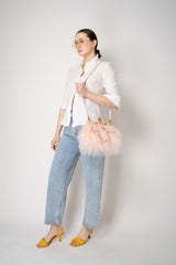 Dolce & Gabbana Mini Fluffy Sicily Handbag in Plongé Calfskin in Pink Vancouver. Shop Online or in Store.