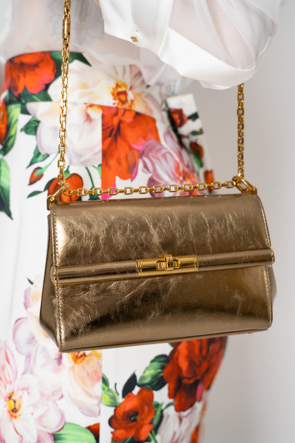 Dolce & Gabbana Mini Marlene City Bag in Gold Vancouver. Shop Online or in Store.
