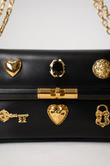 Dolce & Gabbana Mini Marlene City Bag with Gold Charms in Black Vancouver. Shop Online or in Store.