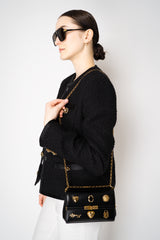 Dolce & Gabbana Mini Marlene City Bag with Gold Charms in Black Vancouver. Shop Online or in Store.