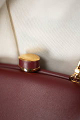 Dolce & Gabbana Mini "Nonna" Hand Bag in Red Wine Plongé Nappa Leather Vancouver. Shop Online or in Store.