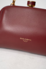 Dolce & Gabbana Mini "Nonna" Hand Bag in Red Wine Plongé Nappa Leather Vancouver. Shop Online or in Store.
