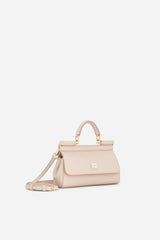Dolce & Gabbana Mini Sicily Handbag in Dauphine Calfskin in Pink Vancouver. Shop Online or in Store.