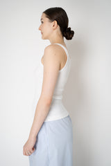 Dolce & Gabbana Ribbed Cotton Scoop Neck Tank Top in White Vancouver. Shop Online or in Store.