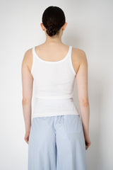 Dolce & Gabbana Ribbed Cotton Scoop Neck Tank Top in White Vancouver. Shop Online or in Store.