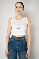 Dolce & Gabbana Ribbed Cotton Tank Top in White Vancouver. Shop Online or in Store.