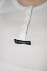 Dolce & Gabbana Ribbed Cotton Tank Top in White Vancouver. Shop Online or in Store.