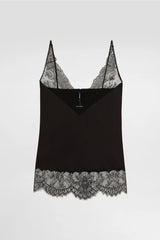 Dolce & Gabbana Silk Satin Camisole with Lace Trims in Black Vancouver. Shop Online or in Store.