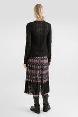 Dolce & Gabbana Silk Viscose Stretch Knit Lace Cardigan in Black Vancouver. Shop Online or in Store.