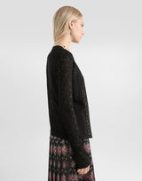 Dolce & Gabbana Silk Viscose Stretch Knit Lace Cardigan in Black Vancouver. Shop Online or in Store.