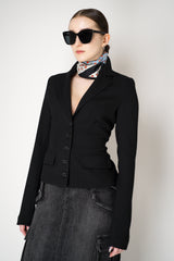 Dolce & Gabbana Single Breasted Wool Canvas Blazer Jacket in Black Vancouver. Shop Online or in Store.