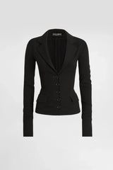 Dolce & Gabbana Single Breasted Wool Canvas Blazer Jacket in Black Vancouver. Shop Online or in Store.
