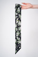 Dolce & Gabbana Small Flower Bouquet-Print Silk Twill Bandeau 6x100 in Black and White Vancouver. Shop Online or in Store.
