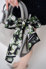 Dolce & Gabbana Small Flower Bouquet-Print Silk Twill Bandeau 6x100 in Black and White Vancouver. Shop Online or in Store.