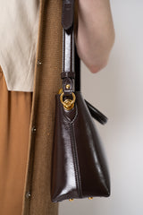 Dolce & Gabbana Small Vittoria Calfskin Shoulder/ Hand Bag in Bordeaux Brown Vancouver. Shop Online or in Store.