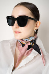 Dolce & Gabbana Tassle Print Silk Twill Triangle Scarf in Light Blue Vancouver. Shop Online or in Store.
