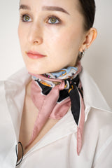 Dolce & Gabbana Tassle Print Silk Twill Triangle Scarf in Light Blue Vancouver. Shop Online or in Store.