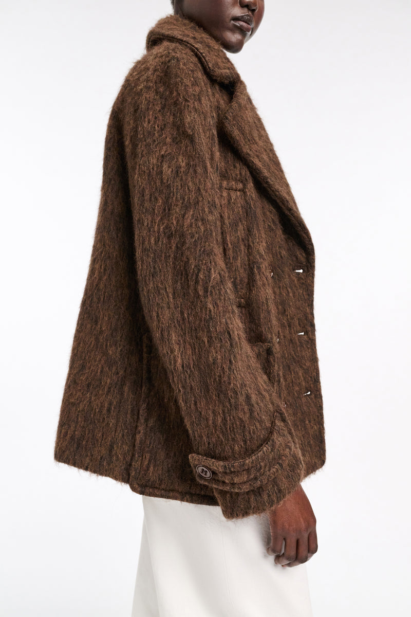 Dorothee Schumacher Alpaca Blend Caban Jacket in Frappé Vancouver. Shop Online or in Store.