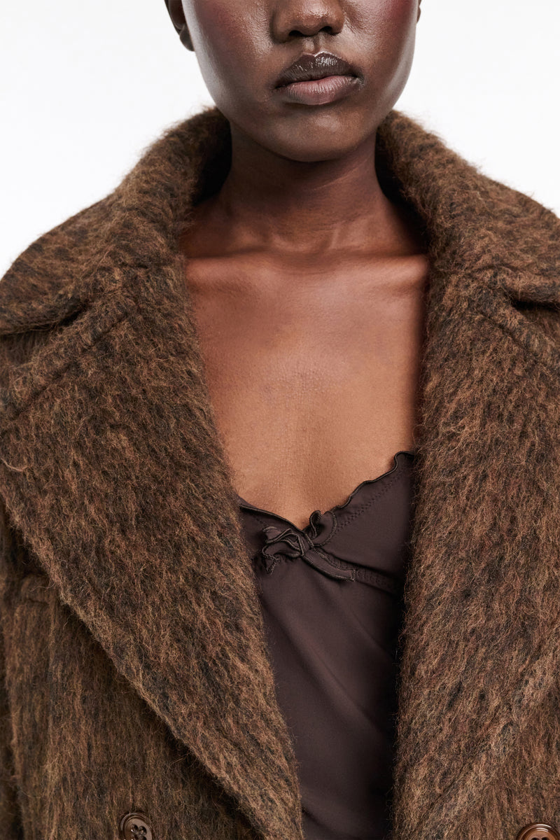 Dorothee Schumacher Alpaca Blend Caban Jacket in Frappé Vancouver. Shop Online or in Store.