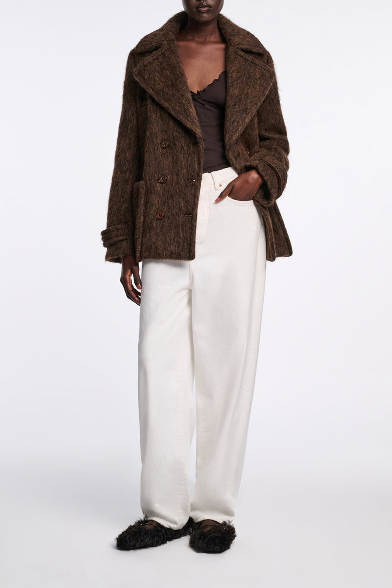 Dorothee Schumacher Alpaca Blend Caban Jacket in Frappé Vancouver. Shop Online or in Store.