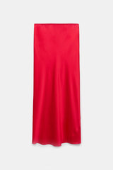 Dorothee Schumacher Bias Cut Silk Satin Midi-Skirt in Lollipop Vancouver. Shop Online or in Store.