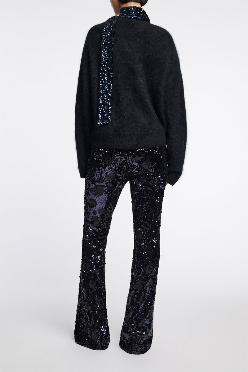 Dorothee Schumacher Bootcut Pants with Sequin Flower Design Vancouver. Shop Online or in Store.