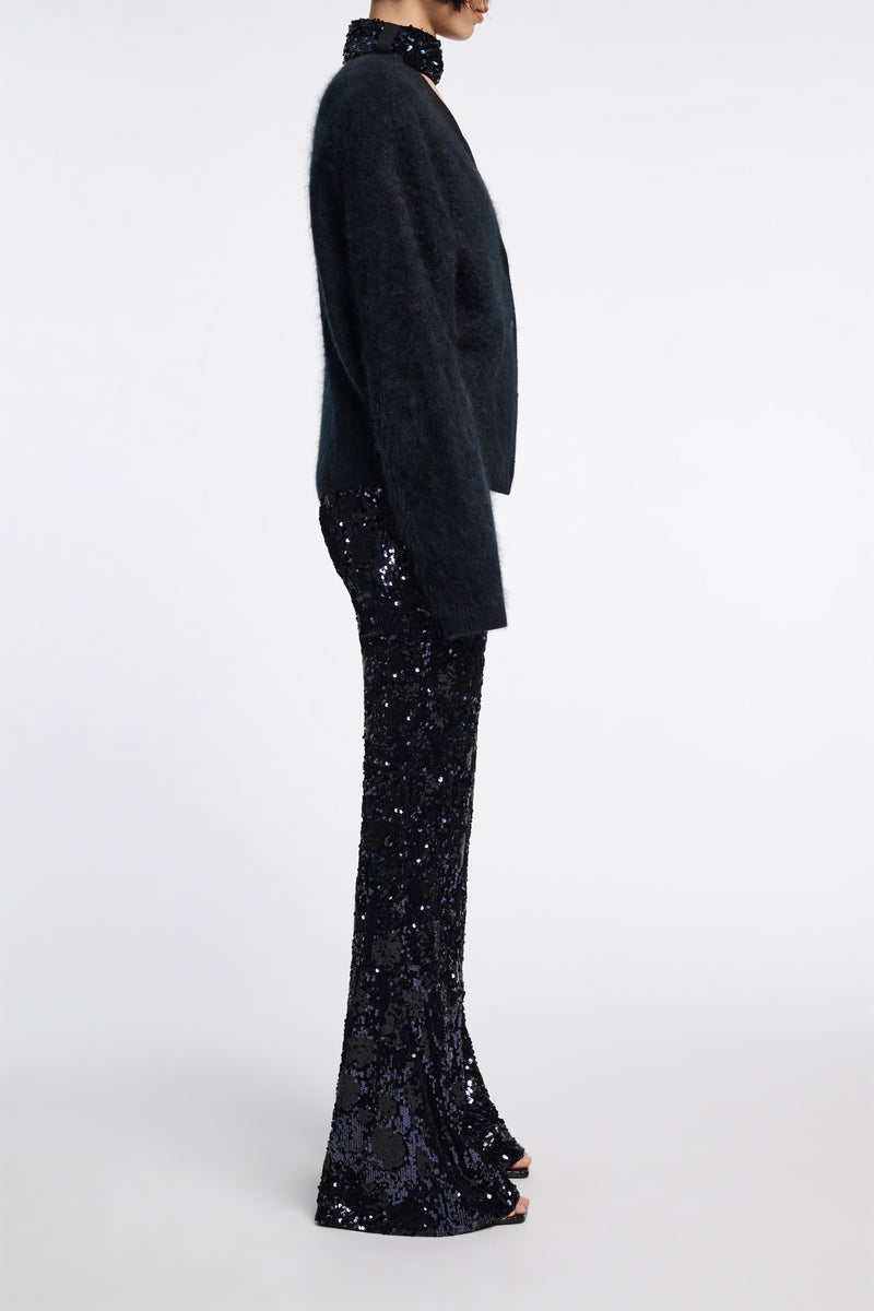 Dorothee Schumacher Bootcut Pants with Sequin Flower Design Vancouver. Shop Online or in Store.