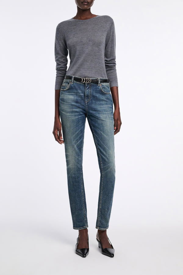 Dorothee Schumacher CPH Cashmere Knit Round Neck Pullover in Grey Vancouver. Shop Online or in Store.